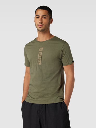 Alpha Industries T-Shirt mit Label-Print Oliv 4