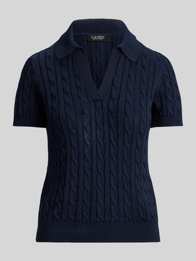 Lauren Ralph Lauren Koszulka polo o kroju regular fit z tkanego materiału – mieszanka bawełny Granatowy 2
