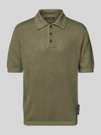 Marc O'Polo Regular Fit Poloshirt aus Leinen-Baumwoll-Mix Oliv 2