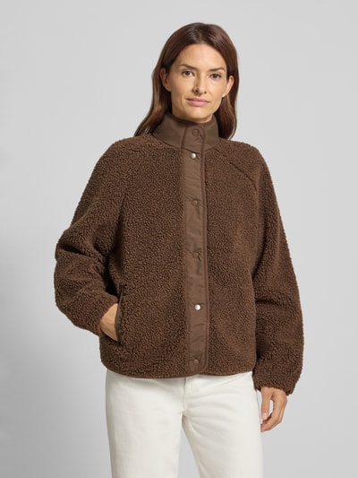 Jake*s Casual Bluza rozpinana ze sztucznym kożuszkiem Ciemnobrązowy 4