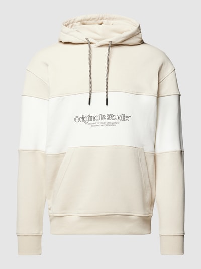 Jack & Jones Hoodie mit Label-Print Modell 'LAKEWOOD' Beige 2