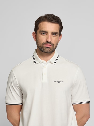 ARMANI EXCHANGE Poloshirt met labelprint Wit - 3