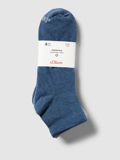 s.Oliver RED LABEL Socken mit Label-Detail im 4er-Pack Modell 'Quarter' Blau 3