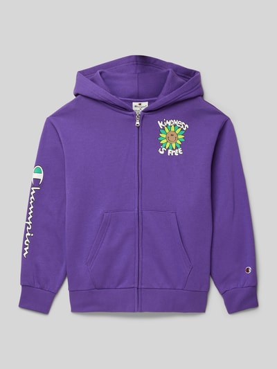 CHAMPION Sweatjacke mit Label-Print Lila 1