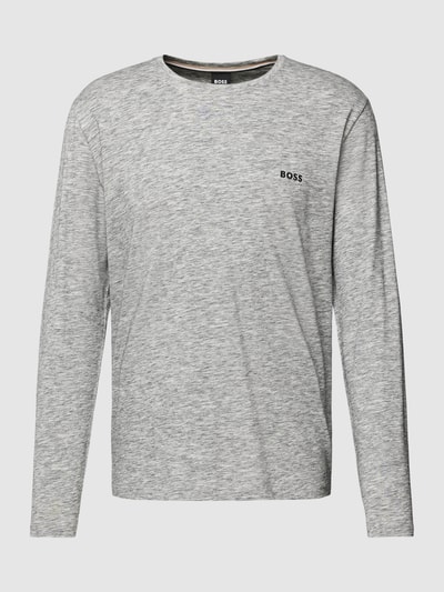 BOSS Longsleeve in Melange-Optik mit Label-Stitching Silber 2