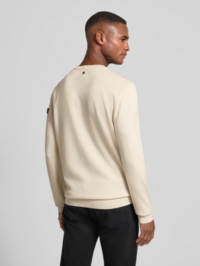 PME Legend Strickpullover mit gerippten Abschlüssen Offwhite 5
