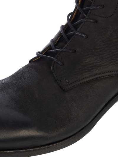 H By Hudson Lederboots mit Schnürverschluss Black 3