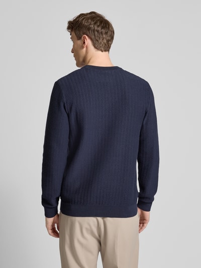 Jack & Jones Premium Strickpullover mit Strukturmuster Modell 'TRAVIS' Dunkelblau 5