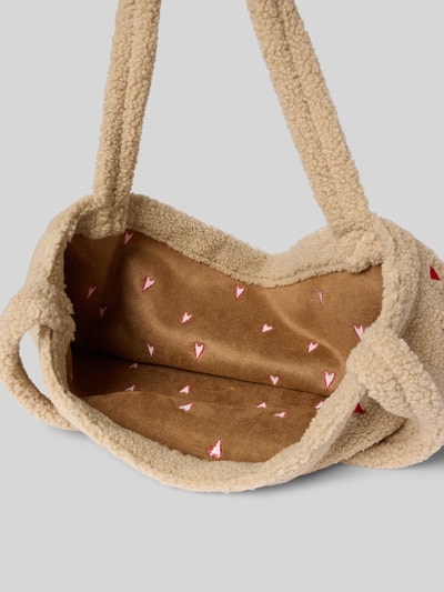 STUDIO NOOS Torba tote z wyhaftowanym motywem na całej powierzchni model ‘Mom’ Piaskowy 5