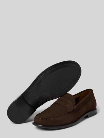 BOSS Loafersy z naturalnej skóry bydlęcej model 'TEVAN_MOCC' Ciemnobrązowy 4
