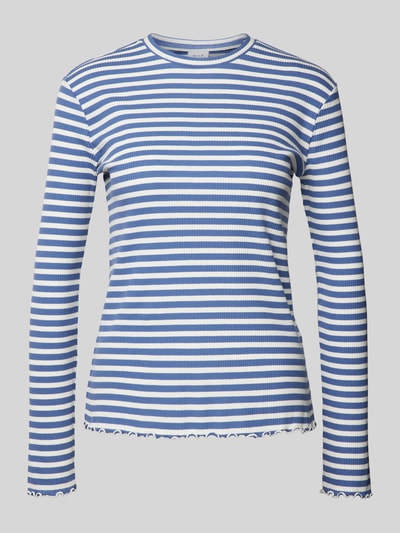 Vila Longsleeve mit Muschelsaum Modell 'THESSA' Blau 2