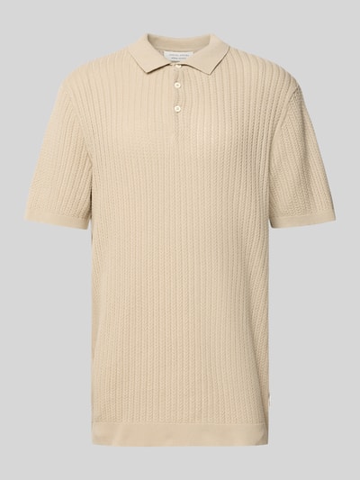 Casual Friday Regular Fit Poloshirt mit Strukturmuster Modell 'Karl' Taupe 2