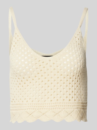 Vero Moda Crop Top mit Lochmuster Modell 'KAILEY' Beige 2