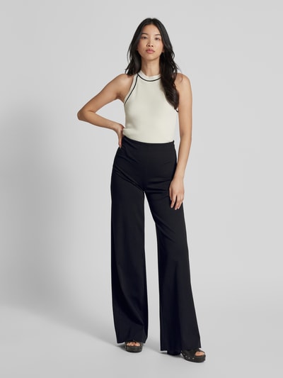 Drykorn Wide leg stoffen broek in effen design, model 'BEFORE' Zwart - 1