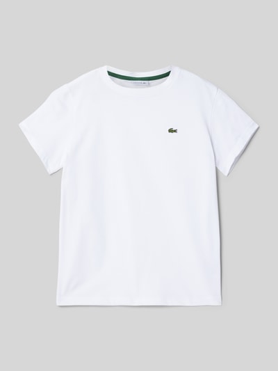 Lacoste T-shirt z detalem z logo Biały 1