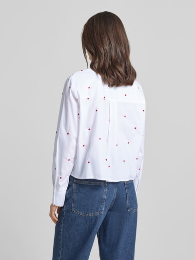 Tom Tailor Denim Boxy Fit Hemdbluse aus reiner Baumwolle Weiss 5