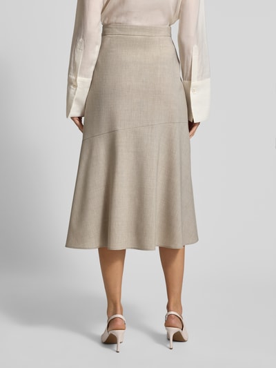 BOSS Uitlopende midirok van pure scheerwol, model 'VULERAN' Beige - 5