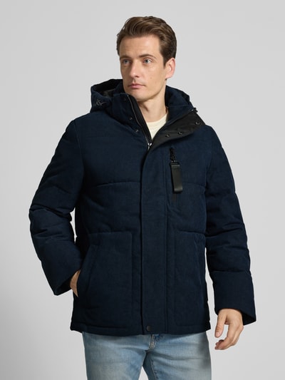 Tom Tailor Gewatteerd regular fit jack met afneembare capuchon Marineblauw - 4