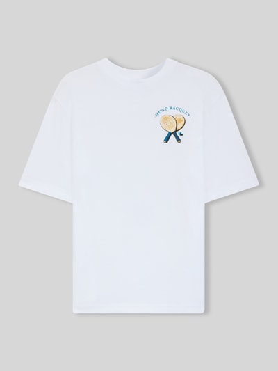 HUGO Blue Regular Fit T-Shirt mit Rücken Print Modell 'NULAXO' Weiss 2