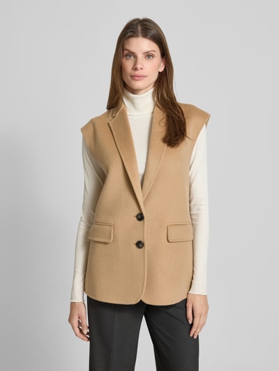 Rich & Royal Gilet van wolmix met reverskraag Camel - 4