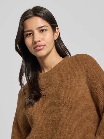 MSCH Copenhagen Relaxed Fit Strickpullover mit Alpaka-Anteil Modell 'Gustel Hope' Cognac 3