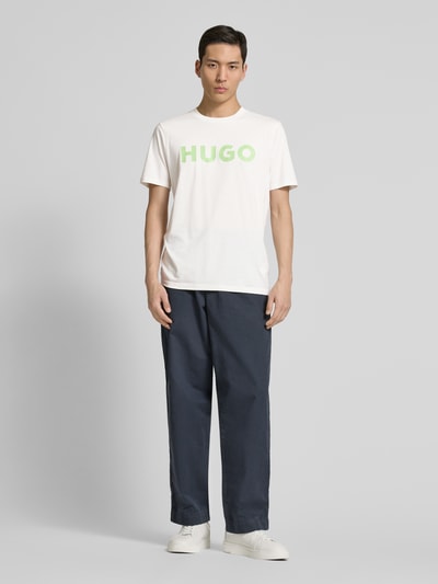 HUGO T-Shirt mit Label-Print Modell 'DULIVIO' Offwhite 1