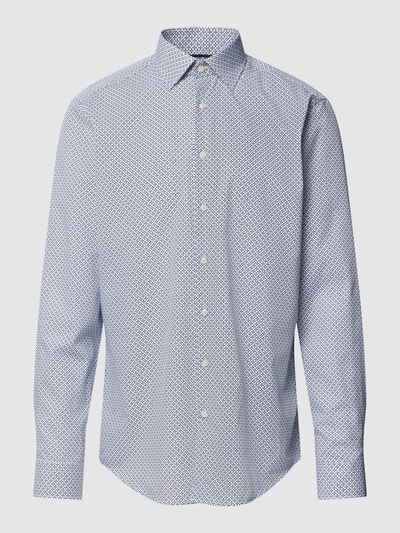 Christian Berg Men Regular Fit Business-Hemd mit Allover-Muster Hellblau 2