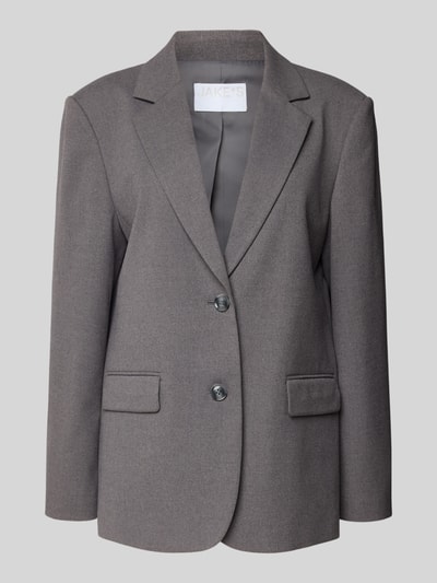 Jake*s Collection Regular fit blazer met klepzakken Donkergrijs - 2
