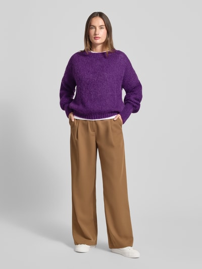 LOLLYS LAUNDRY Oversized gebreide pullover met ronde hals, model 'Isolde' Violet - 1
