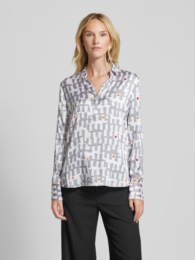 Herzensangelegenheit Overhemdblouse met V-hals Zilver - 4