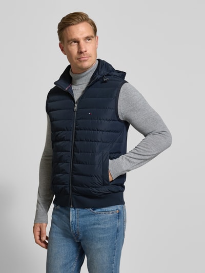 Tommy Hilfiger Regular Fit Steppweste mit abnehmbaren Kapuze Marine 4