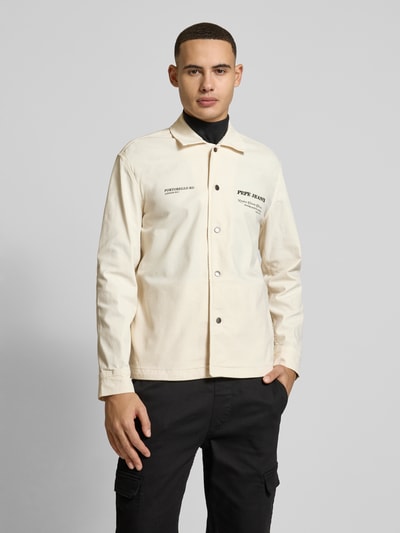 Pepe Jeans Jeansjacke mit Label-Stitching Modell 'SAM' Offwhite 4