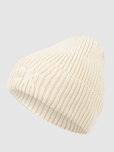 CK Calvin Klein Beanie mit Label-Stitching Offwhite 1