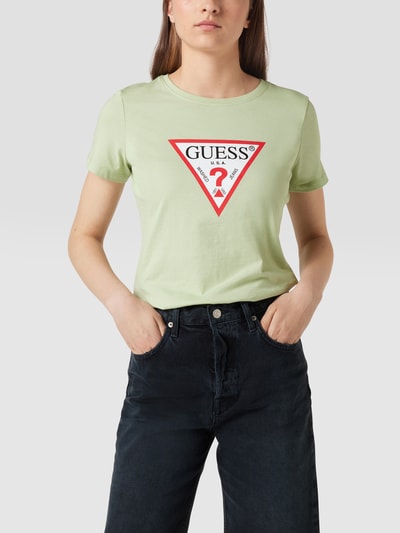 Guess T-Shirt mit Label-Print Schilf 4