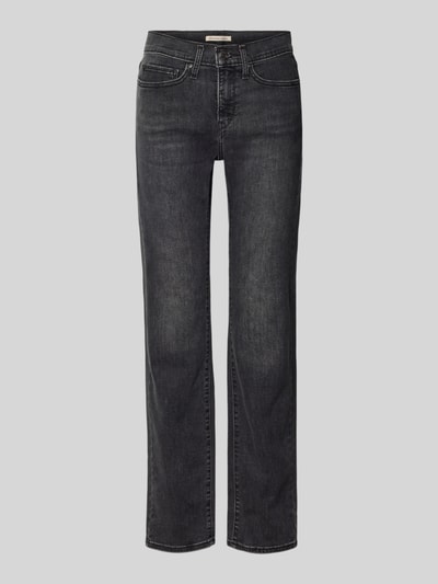Produktfoto, Straight Fit Jeans mit 5-Pocket-Design von Levi's®, grauer Baumwoll-Mix mit Viskose-Anteil, gerader Schnitt, sichtbare Nähte.
