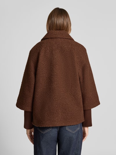 Tom Tailor Regular fit cape jack met opstaande kraag
 Donkerbruin - 5