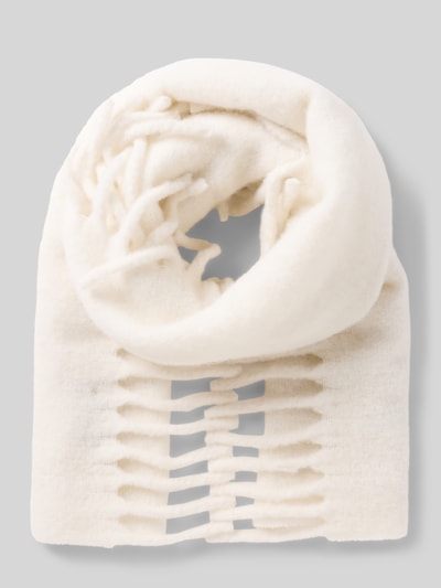 Marc Cain Schal mit Ausfransungen Offwhite 1