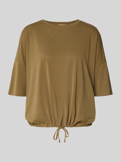 Christian Berg Woman T-Shirt mit Rundhalsausschnitt und überschnittenen Schultern Khaki 2