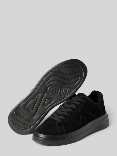 GUESS Sneaker aus Rindsnubuk mit Fleece-Futter Modell 'ELBA' Black 4