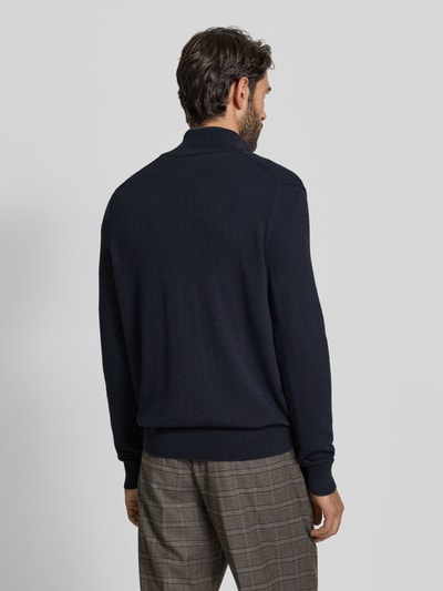 Marc O'Polo Regular Fit Troyer Baumwoll-Schurwoll-Mix Marine 5