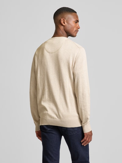 Christian Berg Men Strickpullover mit Label-Stitching Sand Melange 5