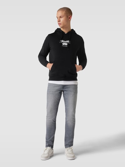 Mister Tee Hoodie met motiefprint aan de achterkant, model 'Give yourself Time' Zwart - 1