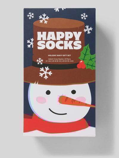 Happy Socks Sokken in een set van 3 paar, model 'Holiday Navy Gift Set' Donkerblauw - 3