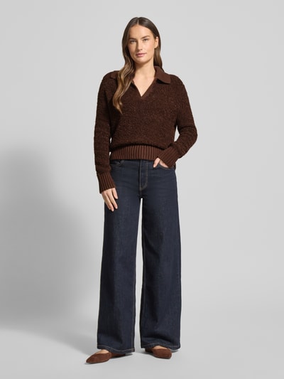 Tom Tailor Regular Fit Pullover aus Baumwoll-Mix mit Polo-Kragen Hazel 1