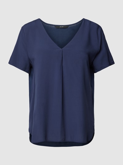 VERO MODA T-Shirt aus Viskose mit Rundhalsausschnitt Modell 'BRIT' Marine 2