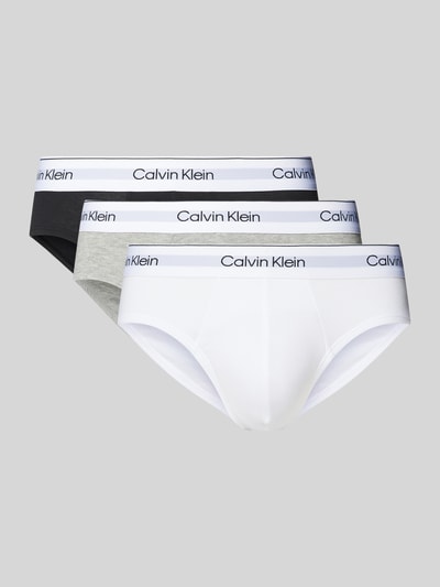 Calvin Klein Underwear Slipy z pasem z logo w zestawie 3 szt. Jasnoszary 1