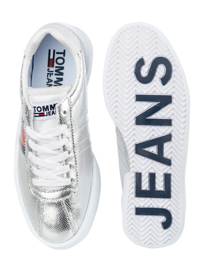 Tommy Jeans Sneakersy Lucie 1Z z efektem metalicznym Srebrny 4