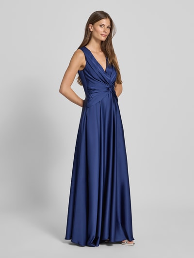 Rinascimento Avondjurk met V-hals en knoopdetail Blauw - 1