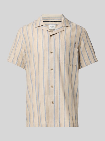 Pepe Jeans Regular Fit Freizeithemd Baumwoll-Leinen-Mix Modell 'ALTEA' Beige 2