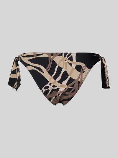 Produktfoto, Bikini-Slip im Allover-Look Modell 'Melyd' von Barts aus Material-Mix mit Stretch-Anteil, Beige-Schwarz, seitliche Schnürung